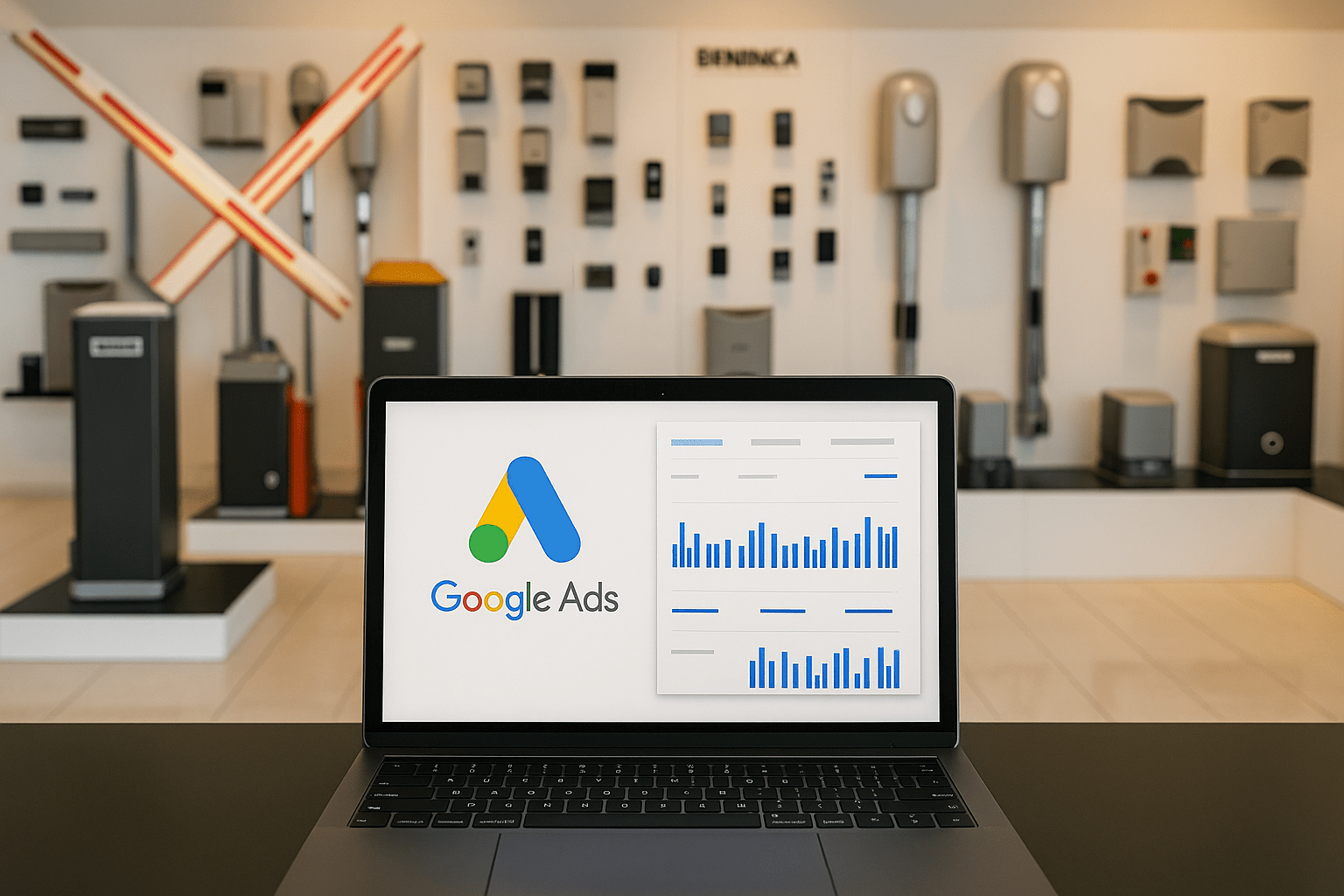 Kampanie Google ADS dla salonu sprzedaży automatyki do bram